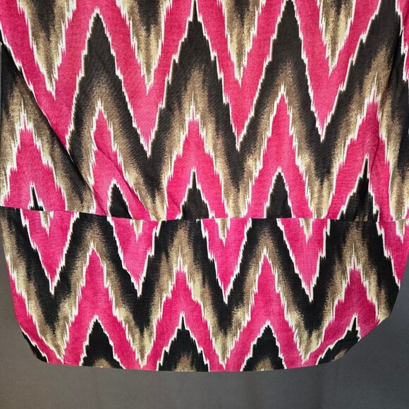 Y2K Mini Halter Dress Size L McBling Boho Groovy Ikat Print Purple Brown 2000s - Picture 4 of 10